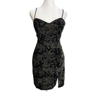 Elegant Black and Gold Mini Dress